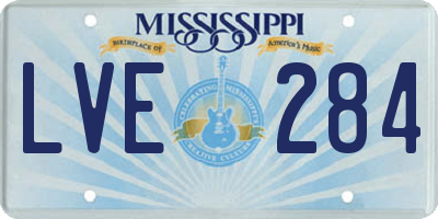 MS license plate LVE284