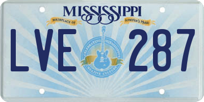 MS license plate LVE287
