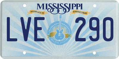MS license plate LVE290