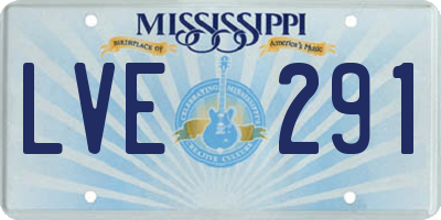 MS license plate LVE291