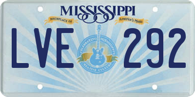 MS license plate LVE292