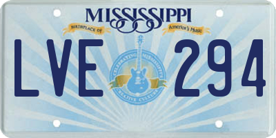 MS license plate LVE294