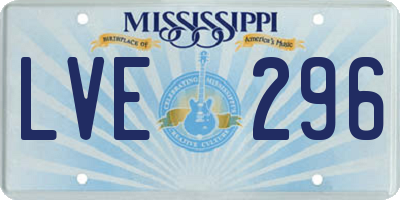 MS license plate LVE296