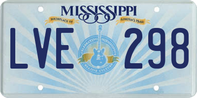 MS license plate LVE298