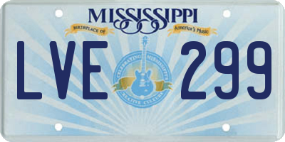 MS license plate LVE299