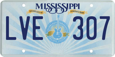 MS license plate LVE307