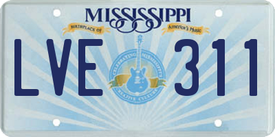 MS license plate LVE311