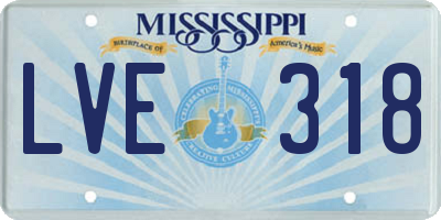 MS license plate LVE318