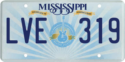 MS license plate LVE319