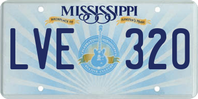 MS license plate LVE320