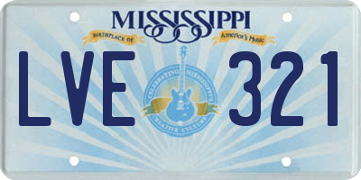 MS license plate LVE321