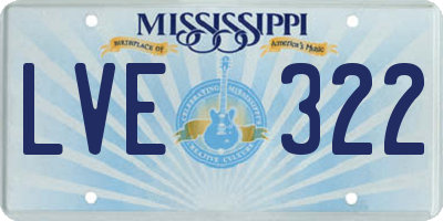 MS license plate LVE322