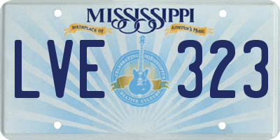 MS license plate LVE323