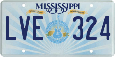 MS license plate LVE324