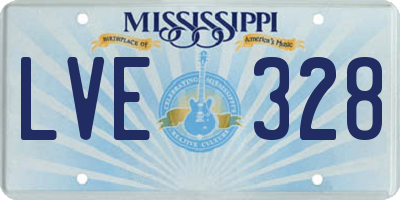 MS license plate LVE328