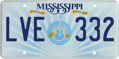 MS license plate LVE332