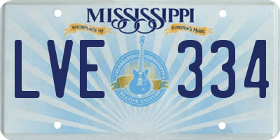 MS license plate LVE334