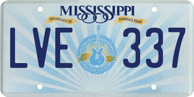 MS license plate LVE337