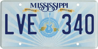 MS license plate LVE340