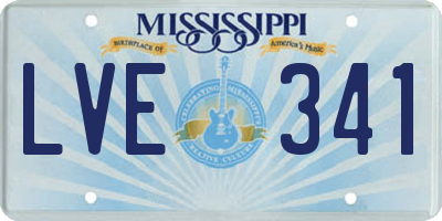 MS license plate LVE341