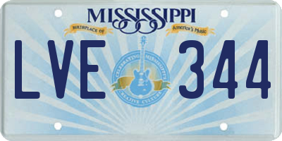 MS license plate LVE344