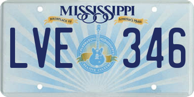 MS license plate LVE346