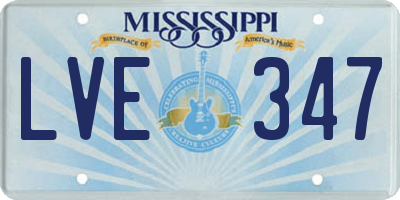 MS license plate LVE347