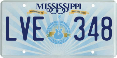 MS license plate LVE348