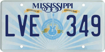 MS license plate LVE349