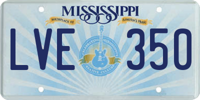 MS license plate LVE350