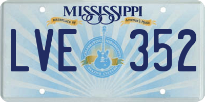 MS license plate LVE352
