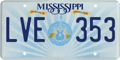 MS license plate LVE353
