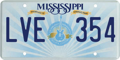 MS license plate LVE354