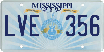MS license plate LVE356