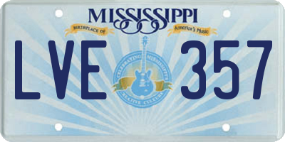 MS license plate LVE357