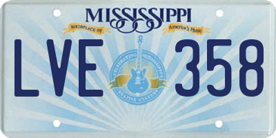 MS license plate LVE358