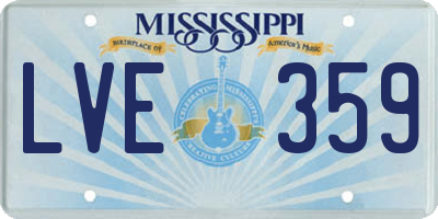 MS license plate LVE359