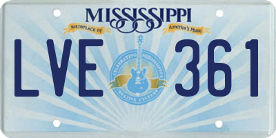 MS license plate LVE361