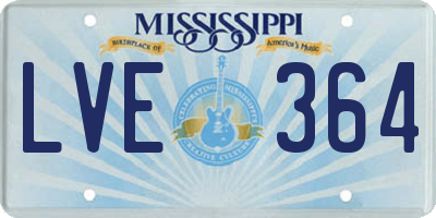MS license plate LVE364