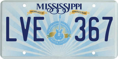 MS license plate LVE367