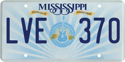 MS license plate LVE370