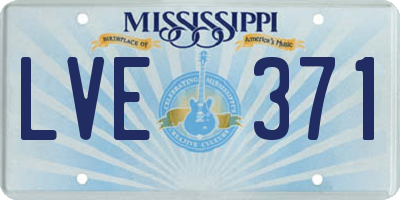 MS license plate LVE371