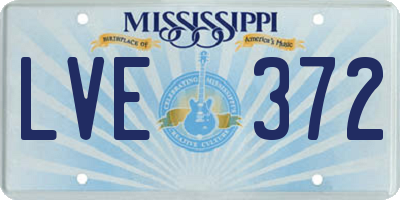 MS license plate LVE372