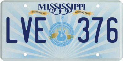 MS license plate LVE376