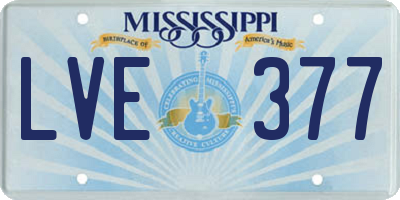 MS license plate LVE377