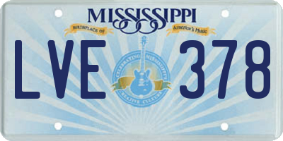 MS license plate LVE378