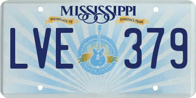 MS license plate LVE379
