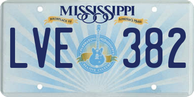 MS license plate LVE382