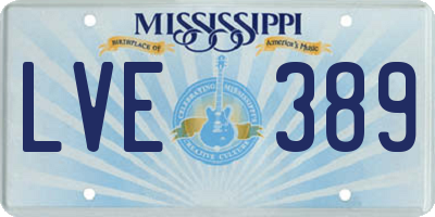 MS license plate LVE389