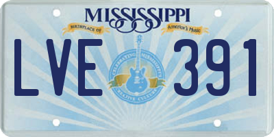 MS license plate LVE391